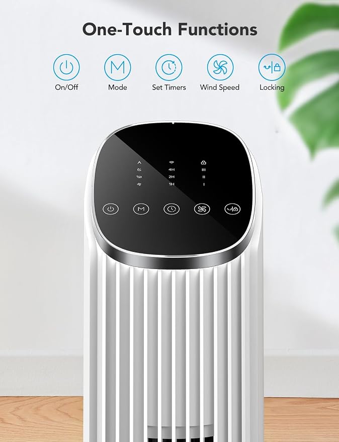 GoveeLife White Tower Fan for Bedroom, Temperature Sensor, 5 Modes 8 Speeds - Image 7