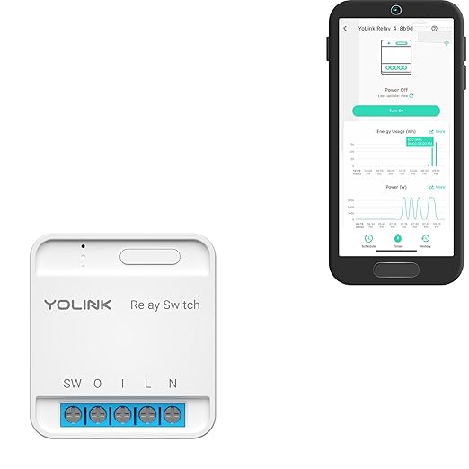 YoLink Relay Switch for Indoor Lighting, Any Home Appliances, Electric Circuits by YoLink