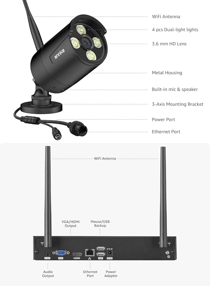 ANNKE Wireless Security Camera System-16CH Expandable 4K Security NVR, 2-Way - Image 8