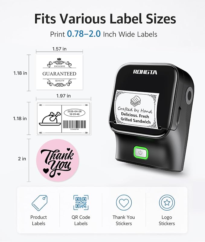 Rongta Bluetooth Label Maker Machine, Thermal Label Printer Easy to Use - Image 2