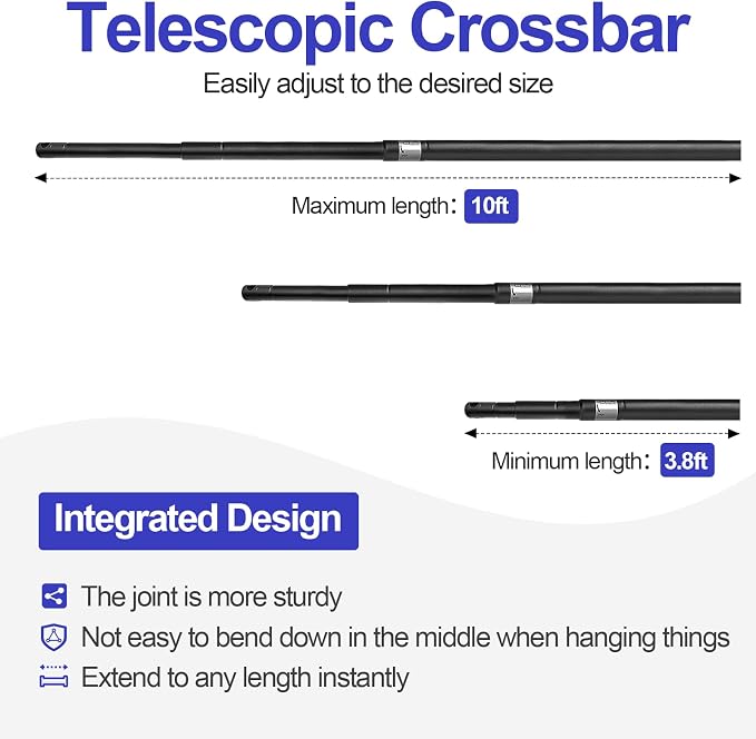 EMART 10x9.2FT Backdrop Stand, Photo Video Studio Adjustable&Lockable Heavy - Image 3