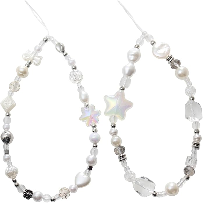 CMVFYL Beaded Camera Wrist Strap, Cute Phone Charms Strap, Pearl Bracelet Wrist by CMVFYL
