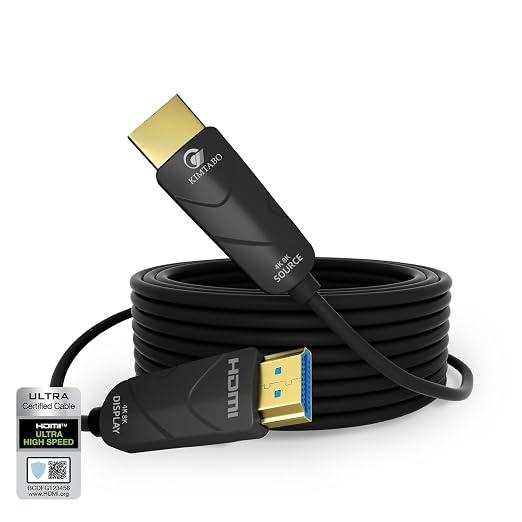 Fiber Optic HDMI Cable 50 ft, 10K 8K 4K Certified HDMI 2.1 Cable, CL3 Rated in by KIMTABO
