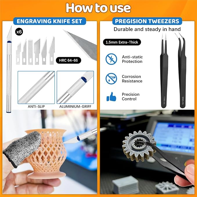 50Pcs 3D Printer Tool Kit & Accessories - Image 5