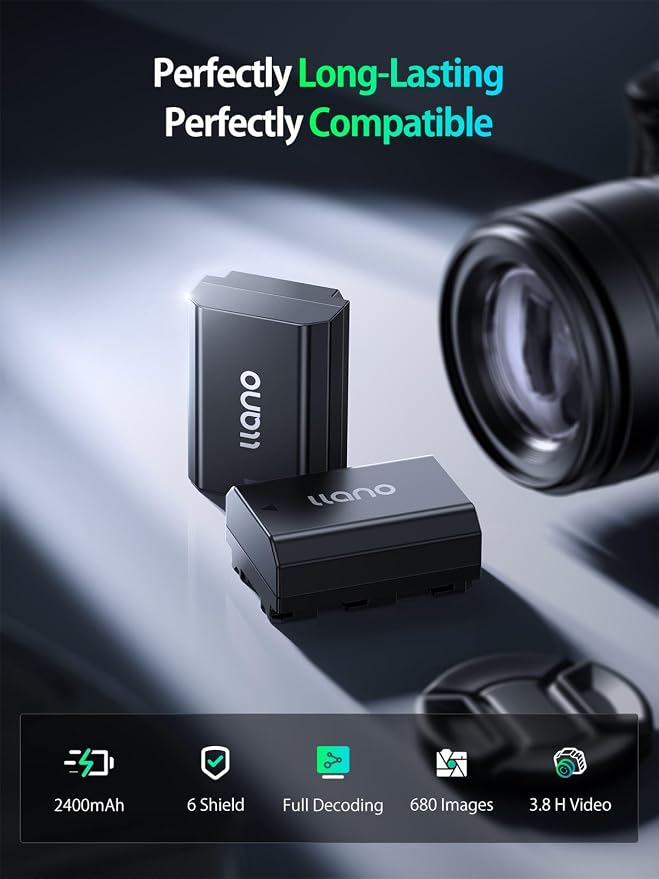 2 Pack NP-FZ100 Batteries and 2-in-1 Dual Fast Camera Charger - Image 3