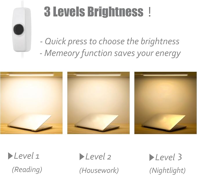 Led Under Cabinet Light, 12 Inch Led Light Bar, Warm White 3000K, Plug in - Image 3