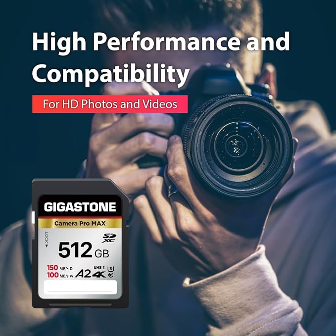 【5-Years Data Recovery】 GIGASTONE 512GB SD Card, 4K Camera Pro MAX, UHS-I A2 4K - Image 4