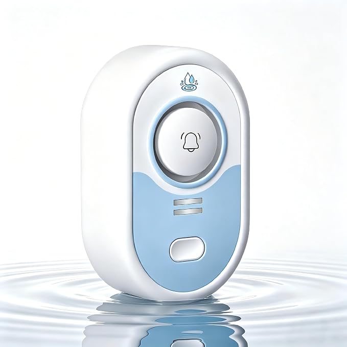 Water Leak Detector with Loud Alarm, 100dB Siren & LED Flash, Water Sensor Alarm by VETOUCH