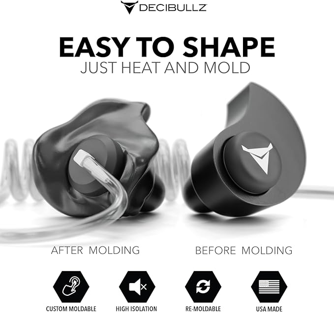 Decibullz Custom Molded Security Radio Surveillance Earpiece Set, Thermo-Fit - Image 2
