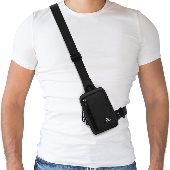 Peicees Small Crossbody Bag for Men Women Mini Sling Bag Travel Running Phone by Peicees