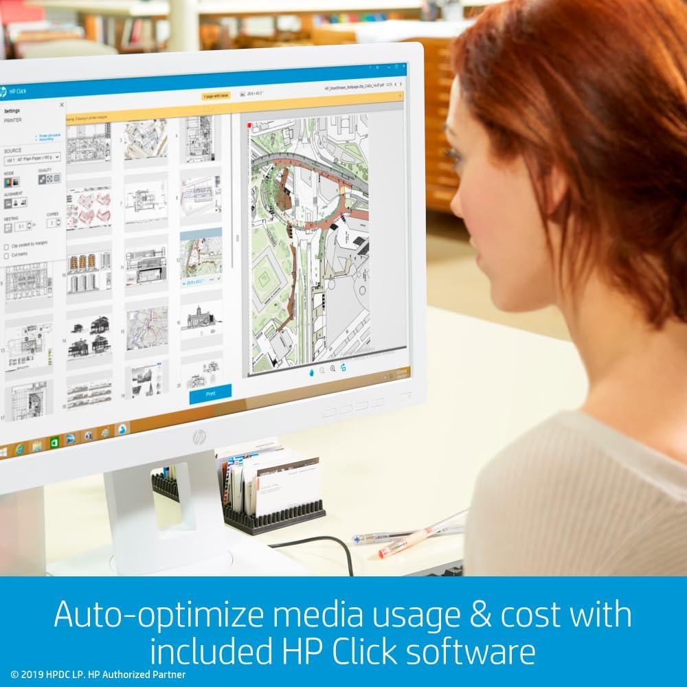HP DesignJet T650 Large Format 24-inch Plotter Printer, Includes 2-Year Onsite Warranty Support (5HB08T) - New Model