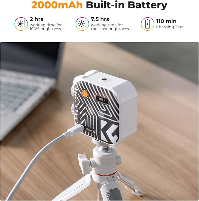 K&F CONCEPT RGB Video Light, 360° Full Color Portable Photography Light - Image 7
