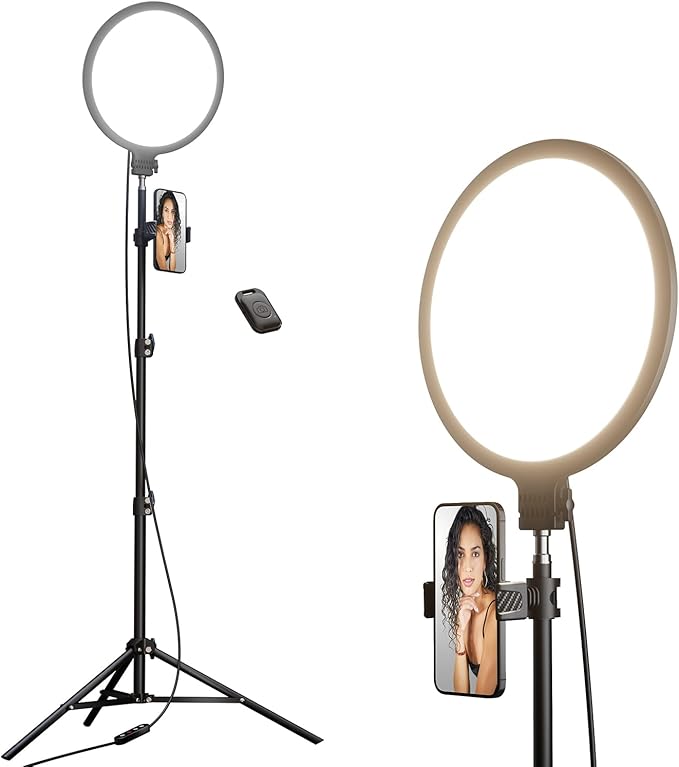 Weilisi 10.5" Ring Light with 69" Tripod Stand and Phone Holder Kit, - Image 9