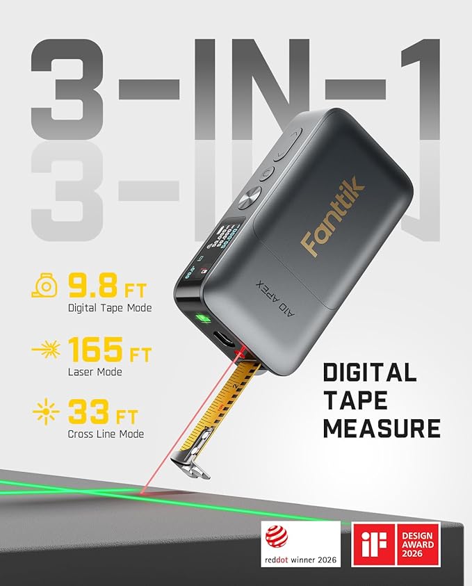 Fanttik A10 Apex 3-in-1 Digital Laser Tape Measure - Image 2