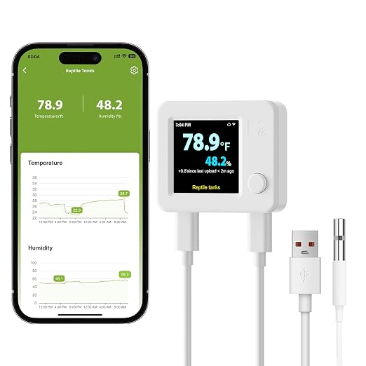 MOCREO WiFi Reptile Hygrometer Indoor Thermometer, Smart Humidity and by MOCREO