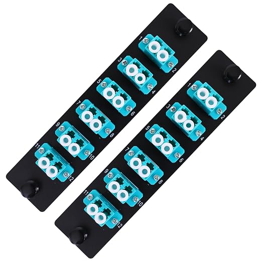 2PCS 6 Duplex 12 Core LC Adapters LGX Footprint OM3 Fiber Patch Panel Loaded 12 by ProfessionalFiberNetworkDevicemanufacturer