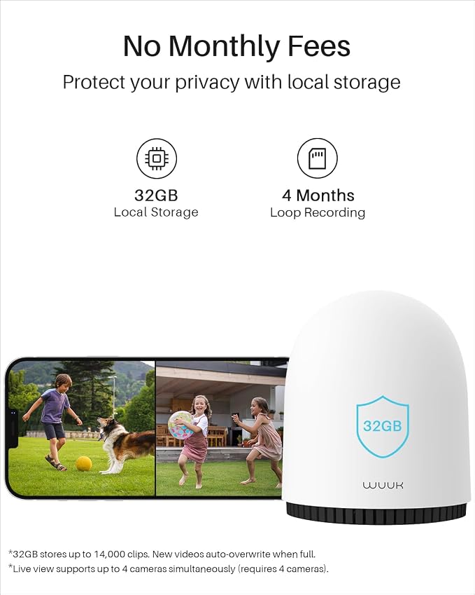 WUUK Security Cameras Wireless Outdoor, Indoor Home Surveillance System - Image 2