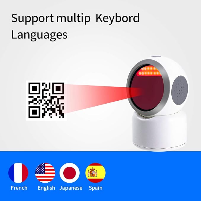 2D QR Barcode Scanner, Symcode Omnidirectional Hands-Free USB Automatic Barcode - Image 5