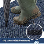 BEQHAUSE Dirt Trapper Door Mat 17" x 30" Half Circle Non Slip Rugs - Image 3
