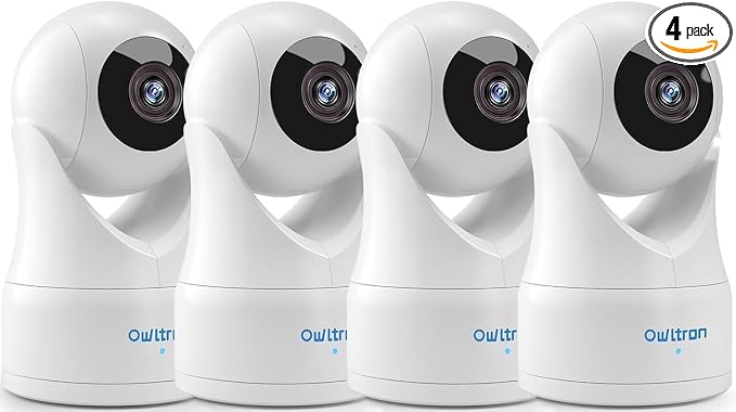 owltron 4pcs Indoor Pan/Tilt Security Camera 2K, Smart Cam by OWLTRON
