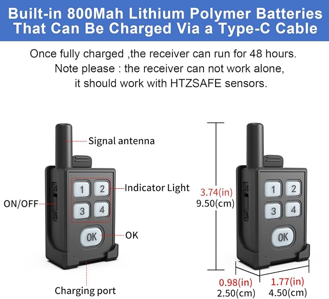 HTZSAFE Portable Outdoor Perimeter Alarm System- 1/4 Mile Waterproof Wireless - Image 2