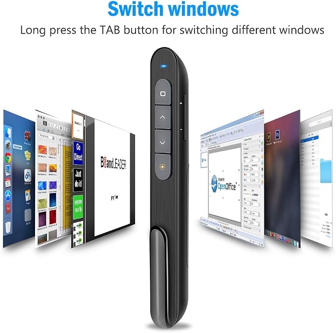 Dinofire Wireless Presenter, 2.4GHz RF + Bluetooth Presentation Clicker - Image 5