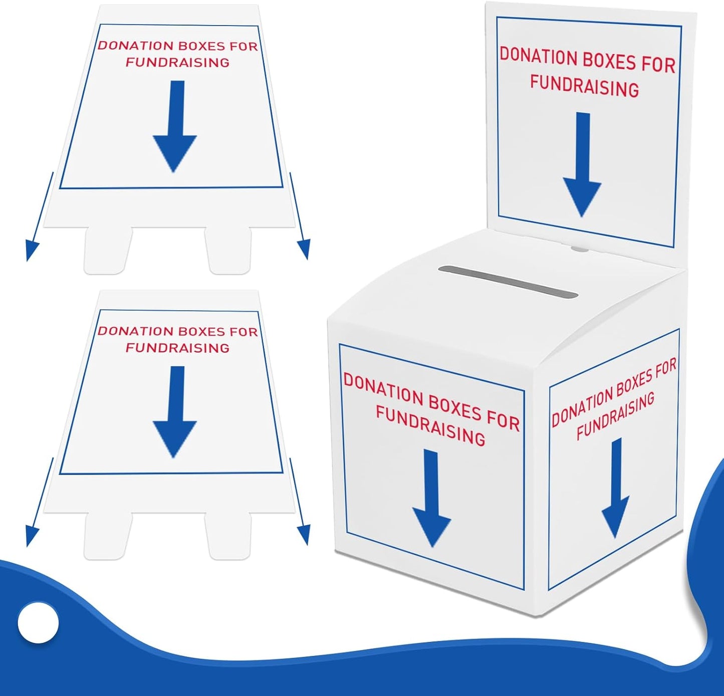 48 Pack Raffle Box Donation Box for Fundraising, Ballot Cardboard Boxes with Slot for Ticket and Removable Header Charity for Collecting Business Card Voting Contes, 6 x 6 x 6 Inch