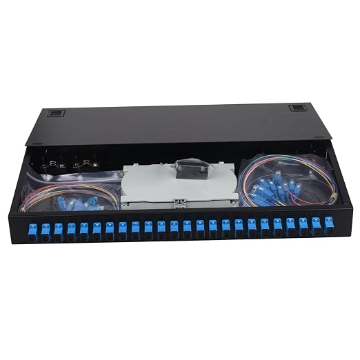 Xunsomten-24 Singlemode 24 Port SC-UPC Rack Mount Enclosure Box & Splice Trays by Xunsomten