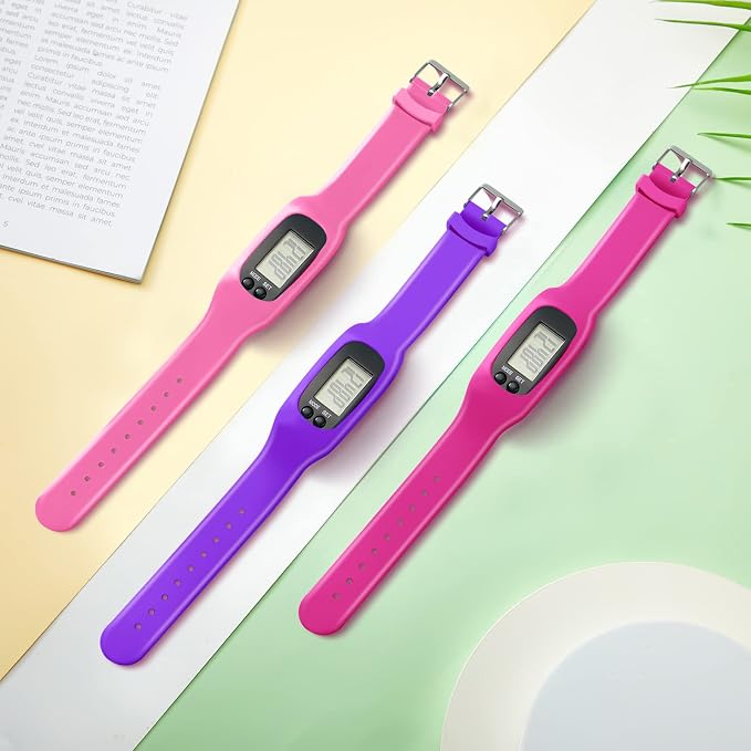 Silicone Fitness Tracker Watch 3 Pcs Walking Running Pedometer Calorie Burning - Image 5