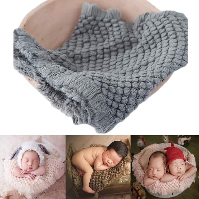 Zeroest Baby Photography Props Basket Braid Wool Wrap Newborn Photo Shoot - Image 8