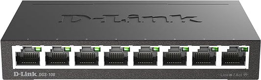 D-Link DGS-108, 8 Port Gigabit Ethernet Switch Unmanaged, Network Splitter by D-Link