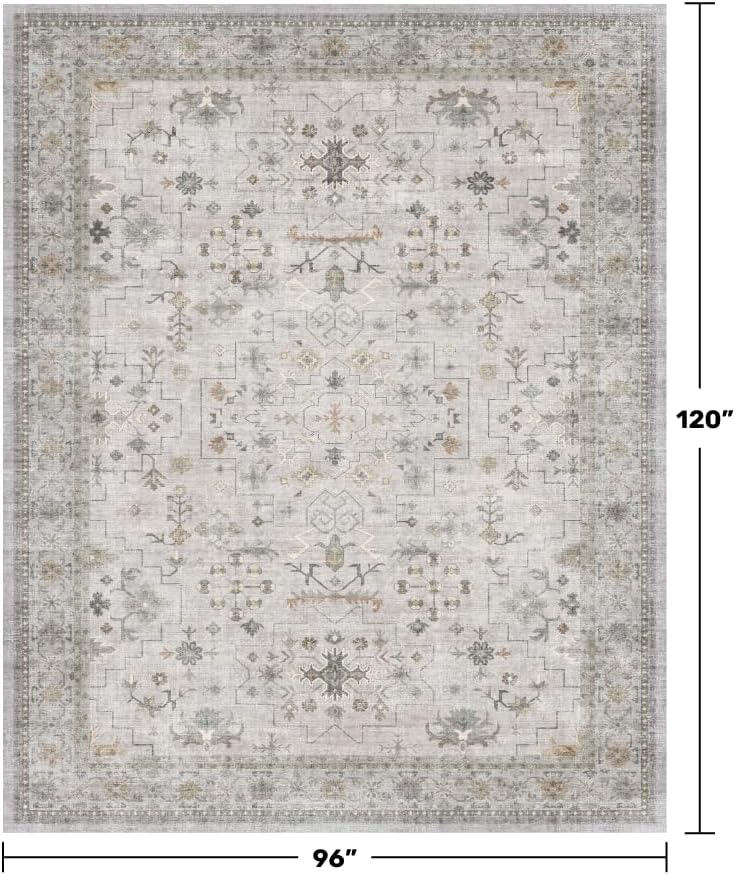 Light Gray & Sage Living Room Rug 8x10 - Image 2