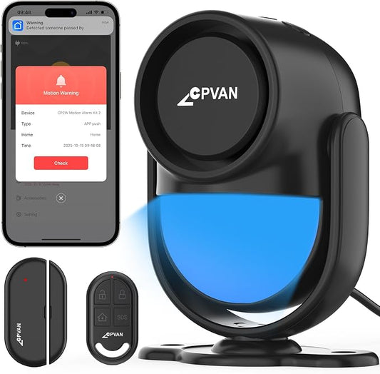CPVAN WiFi Motion Sensor Alarm System, 125dB Smart PIR Motion Detector by CPVAN