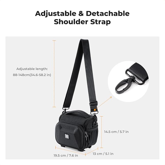 K&F CONCEPT Hardshell Camera Bag, Camera Shoulder Bag - Image 6