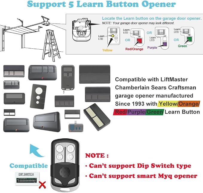 Universal Garage Remote with Keychain Works Chamberlain Liftmaster Craftsman - Image 4