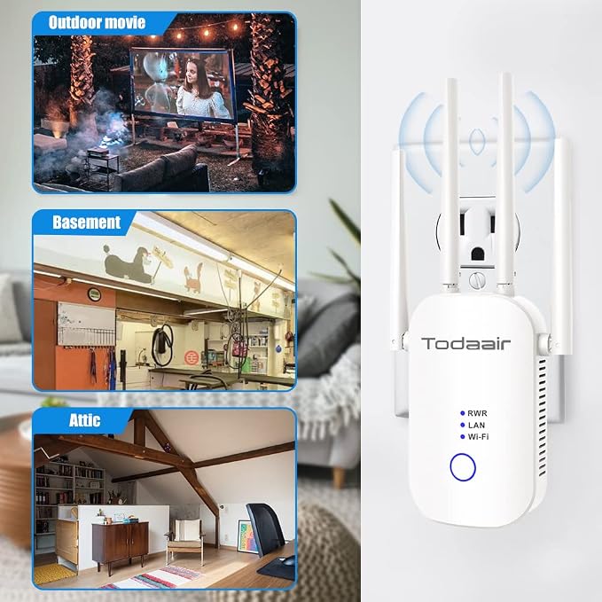 1200Mbps WiFi Range Extender Signal Booster, Covers up to 3500Sq. ft and 35 - Image 4