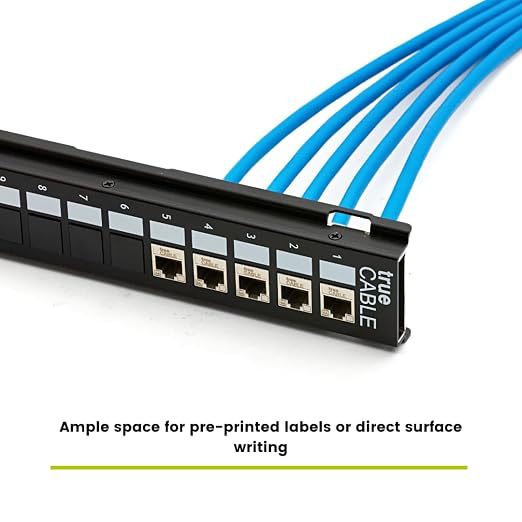 TRUE CABLE Cat6A Shielded 12-Port Blank Toolless Modular Keystone Patch Panel - Image 4
