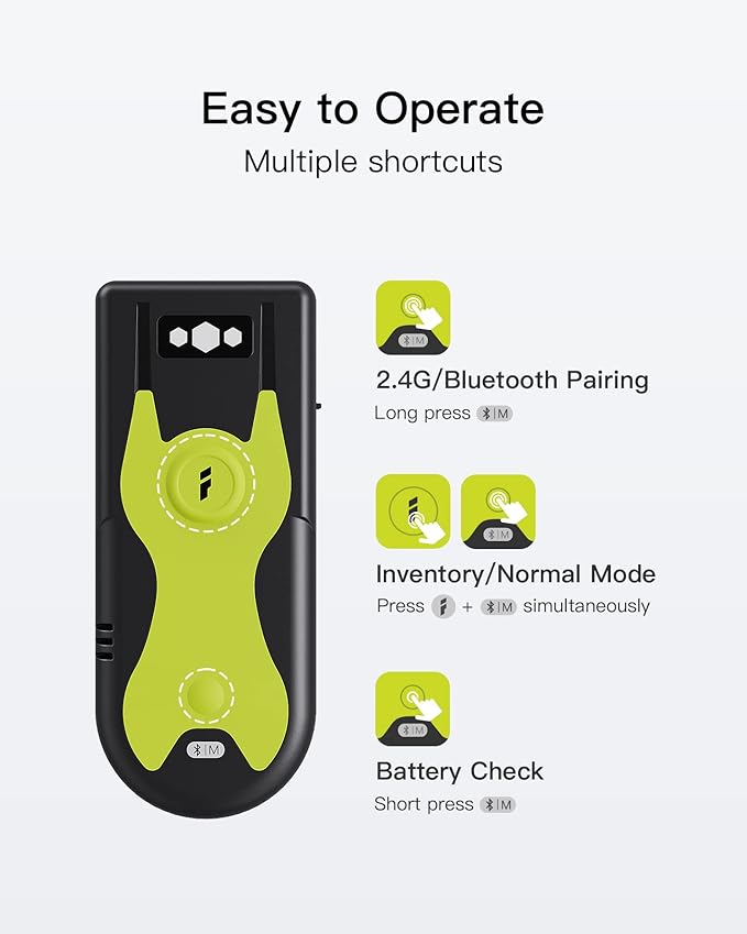 Inateck Mini 2D Barcode Scanner — Bluetooth, 2.4G & USB 3-in-1 Wireless - Image 5