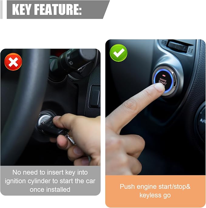 ZIMISI Car Smart Push Engine Start Button Kit & Keyless Entry Starter System - Image 4