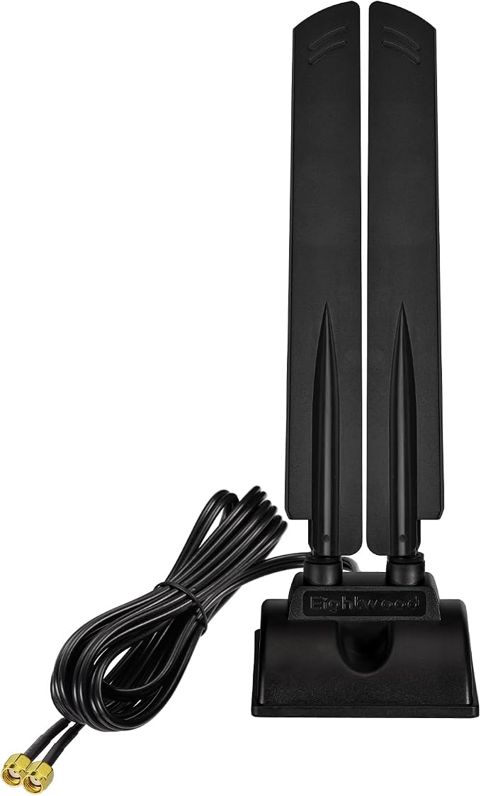 Eightwood WiFi 6E Antenna Tri-Band 6GHz 5GHz 2.4GHz RP-SMA WiFi Antenna Magnet by Eightwood