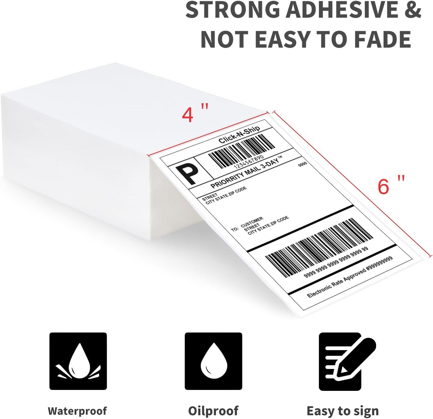 L LIKED 4x6 Direct Thermal Labels, 500pcs Perforated Fanfold, Compatible Zebra & Rollo Printers