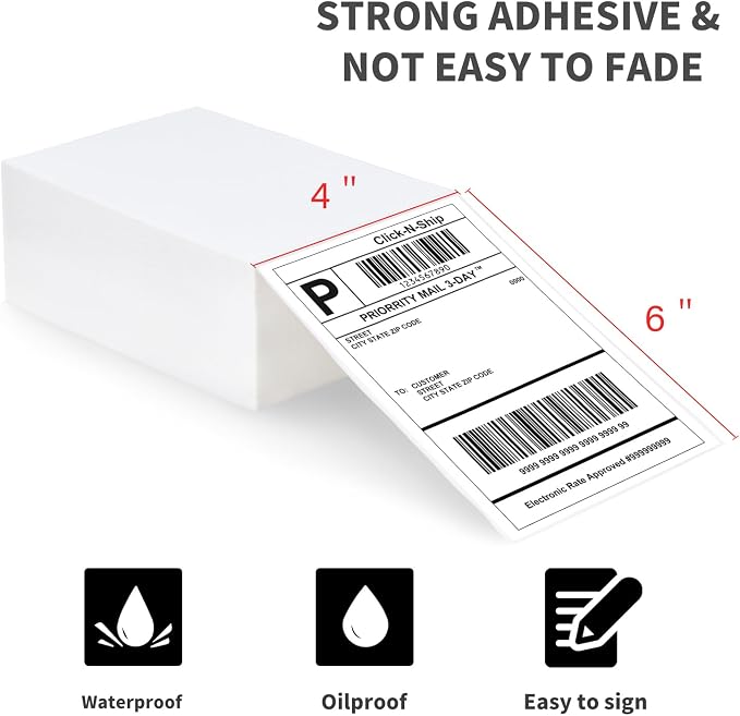 L LIKED 1000 4x6 Thermal Shipping Labels Fanfold, Direct Thermal Printer Labels - Image 2