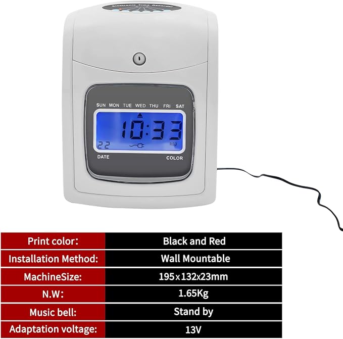 Starter Time Clock Bundle, Electronic Calculating Time Clock Employees in/Out - Image 5