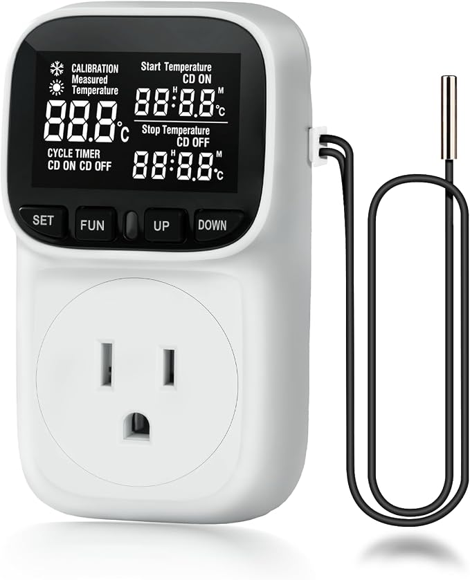 Digital Temperature Controller, 15A/1800W Thermostat Outlet by Unknown