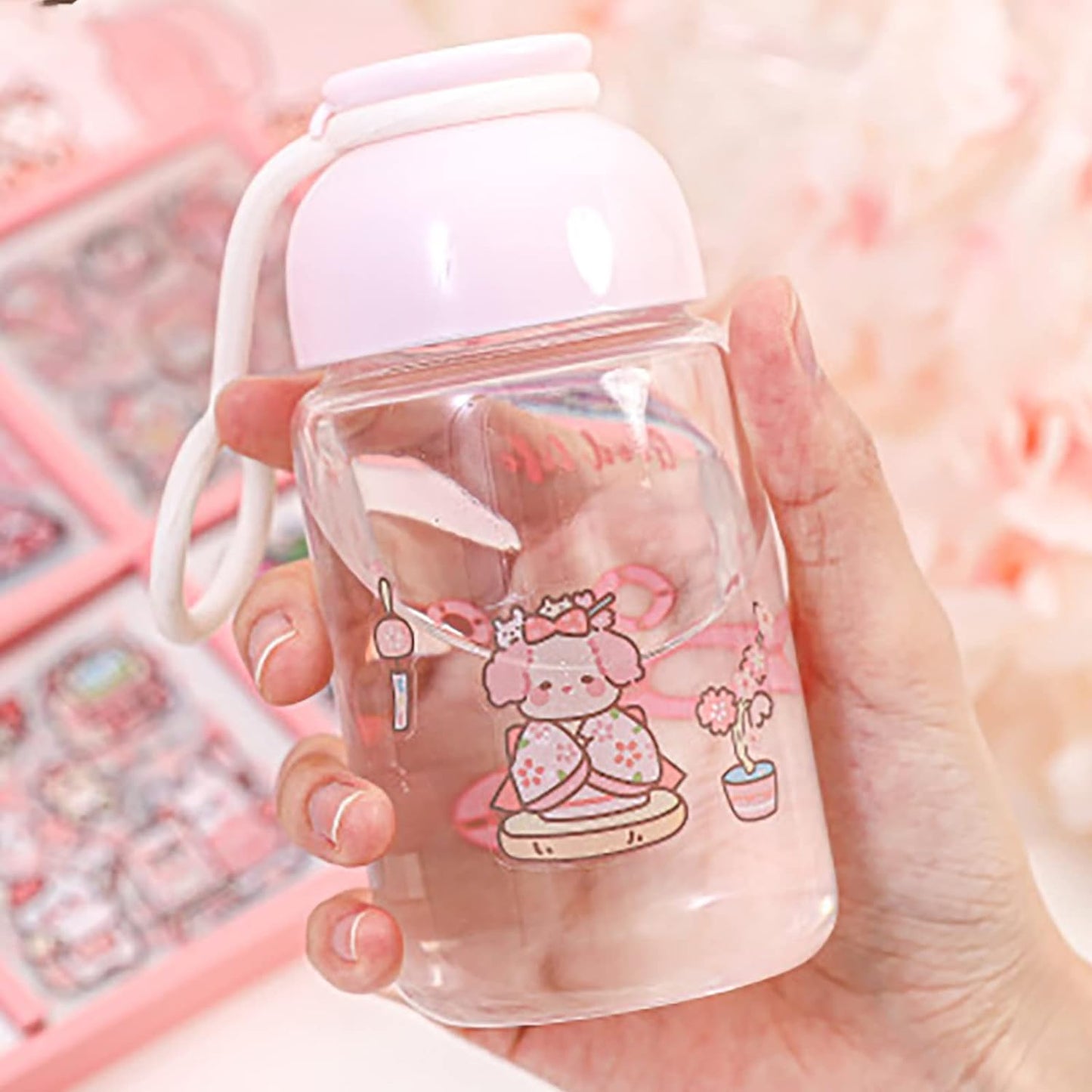 Doraking Vinyl Transparent Flower Stickers - Kawaii Cute Stickers for Journaling & Scrapbooking - 200 Sheets - Kids, Teens & Adults