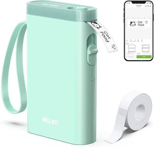 Nelko Label Maker Machine with Tape, P21 Bluetooth Label Printer, Wireless Mini by NELKO