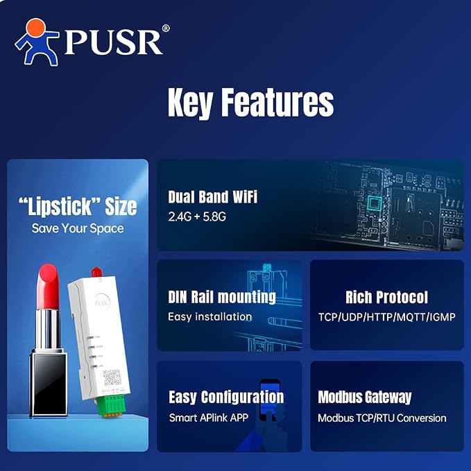 Serial to Dual Band WiFi Converter RS485 to WiFi Converter Modbus Gateway - Image 3