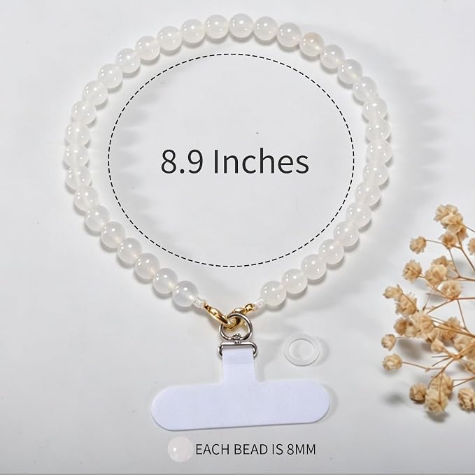 Agate Beaded Phone Wrist Strap for Women Men Stone Beads Charm Handmade - Image 6