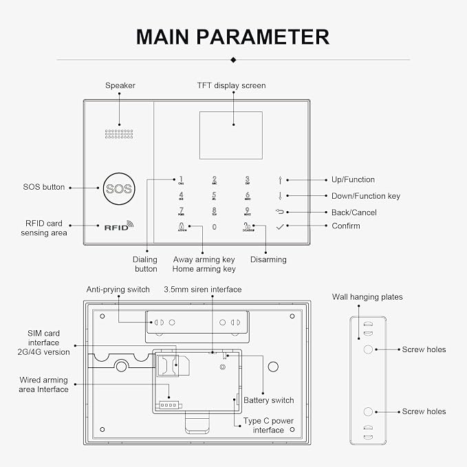 LWOHSI Wireless Alarm System, DIY 4G/WiFi Home Security Systems, Phone APP Alert - Image 9
