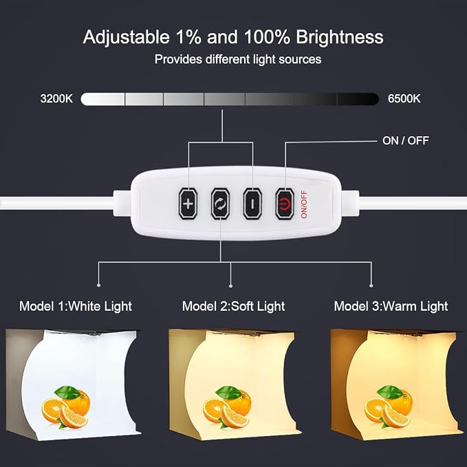 Photo Light Box 10" Portable Folding Photography Light Tent kit - Image 4